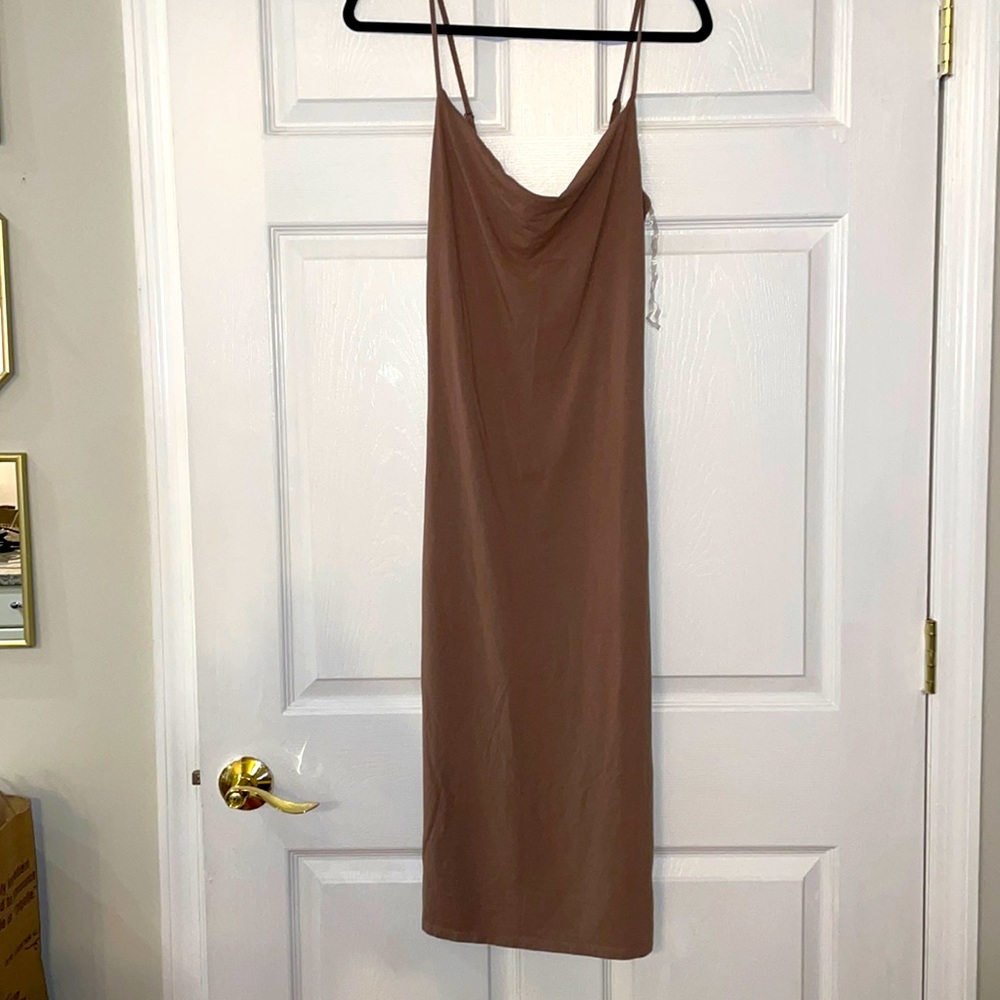 Draped Modal Midi Jersey Dress